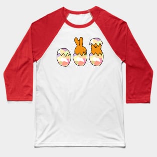 Funny Animals Eggs Easter Bunny and Baby Chick Baseball T-Shirt